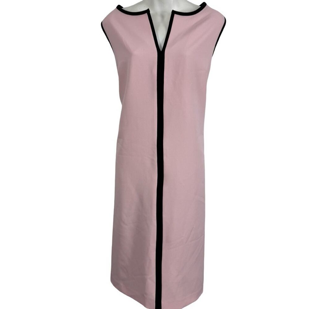 Evan Picone Black Label Pink Sheath Sleeveless Career Knee Length Dress sz 16